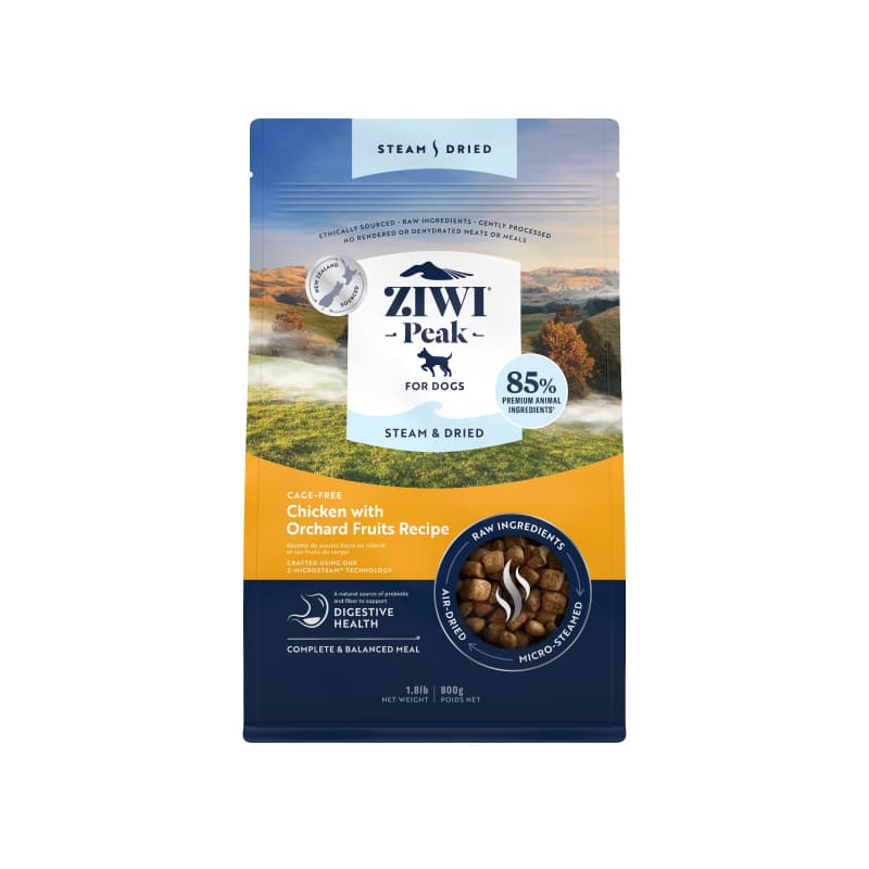 Ziwi Peak Steam & Dried Dog Food (Chicken with Orchard Fruits), 800g
