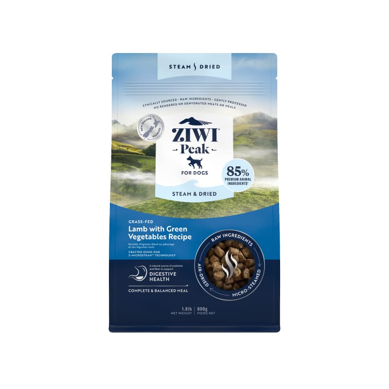 Ziwi Peak Steam & Dried Dog Food (Lamb with Green Vegetables), 800g