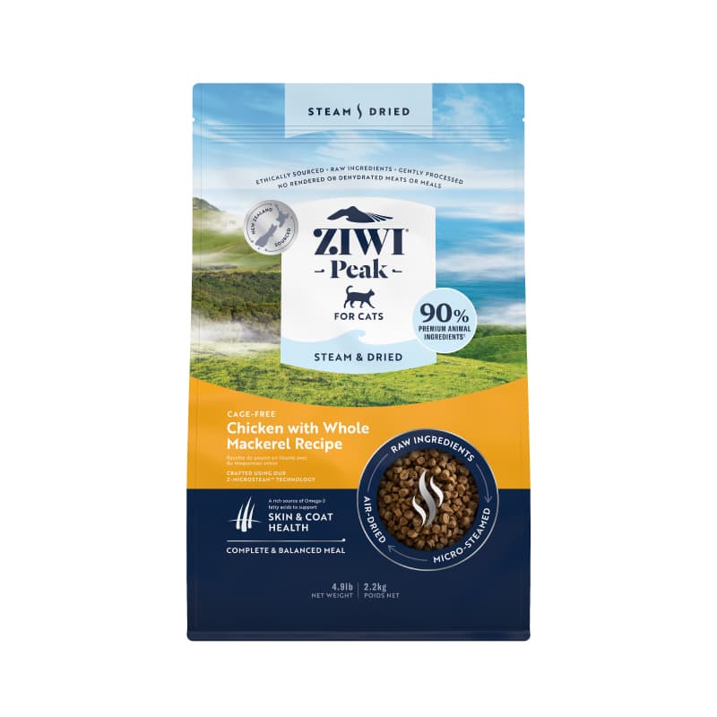Ziwi Peak Steam & Dried Cat Food (Chicken with Whole Mackerel), 2.2kg