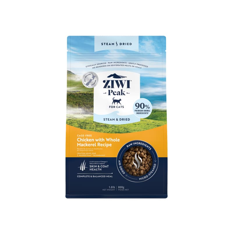 Ziwi Peak Steam & Dried Cat Food (Chicken with Whole Mackerel), 800g